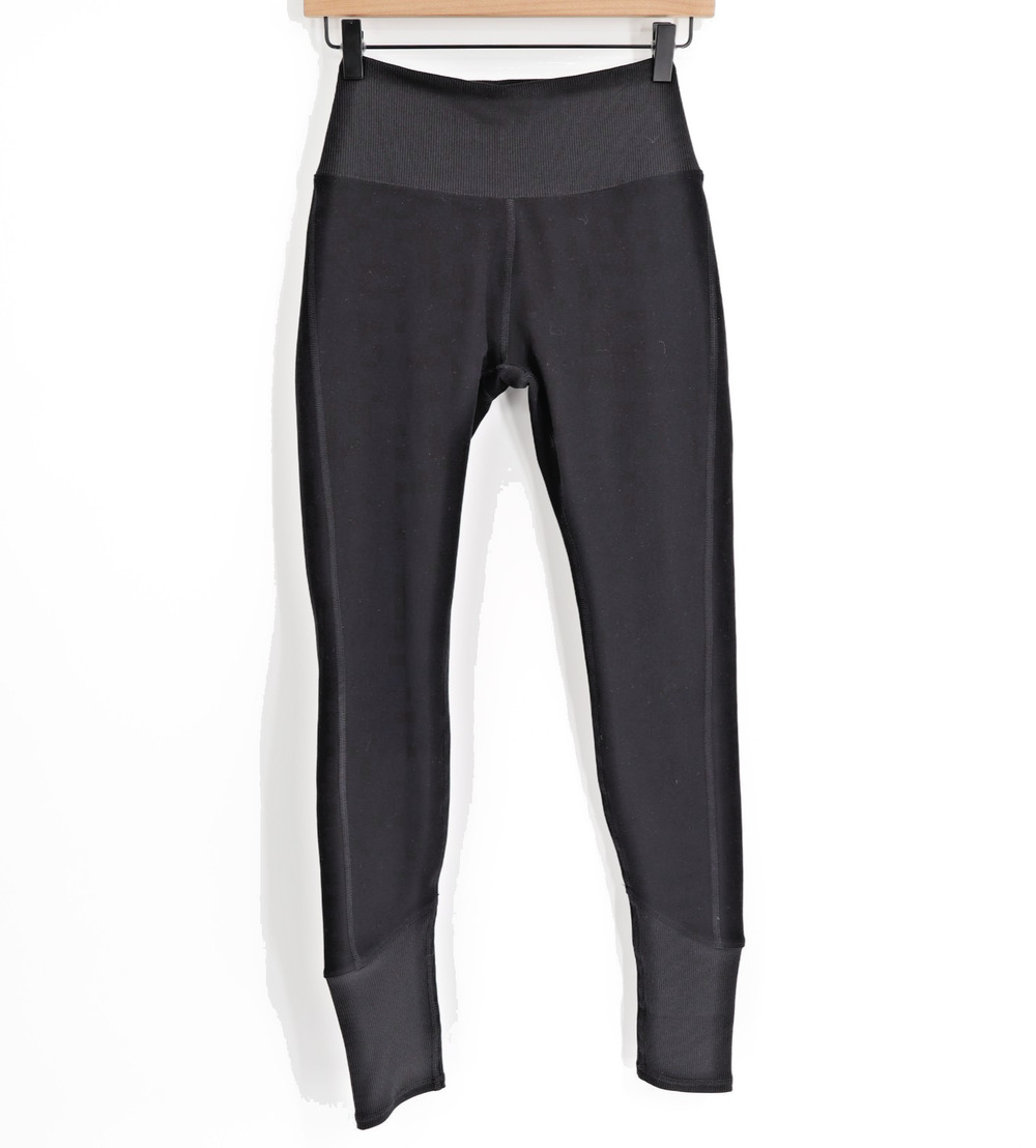 Alo Yoga Leggings Women's Sz M High Waist Ribbed Ankle Black Activewear
